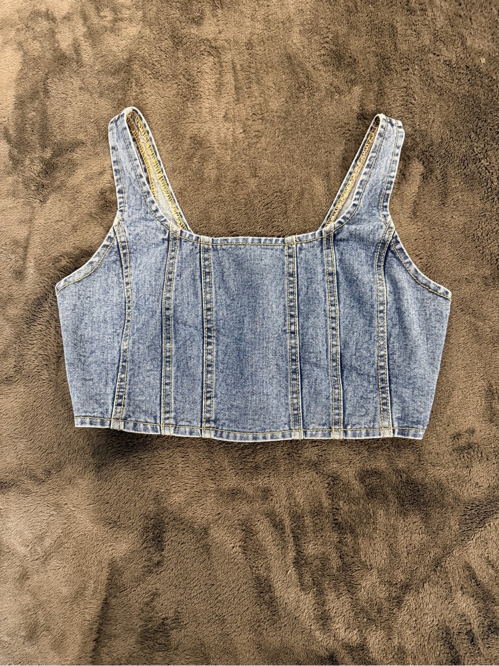 Boohoo Light Blue Denim Crop Top